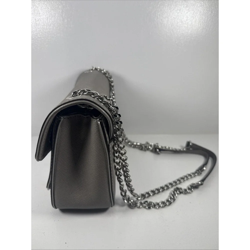Michael Kors 30H3SOPF1L Sloan Specchio Shoulder Bag Flap Purse in Pearl Grey